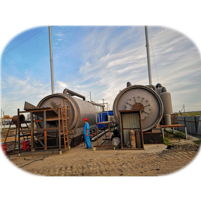 Installation unter Anleitung eines Ingenieurs Pyrolyseanlage zum Recyceln von Reifenabfällen Reifen-Plastikschlamm